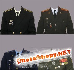 PSD Исходник для фотошоп - Военная униформа