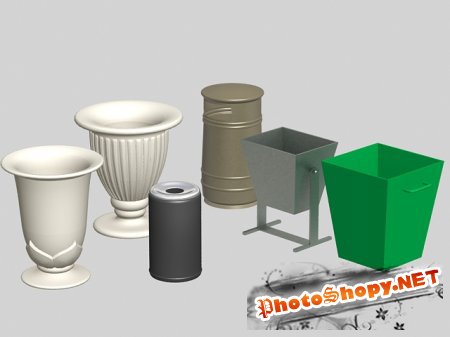 3D модели - Урны и мусорки