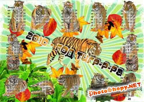 Календарь на 2010 год - Год тигр-р-ра