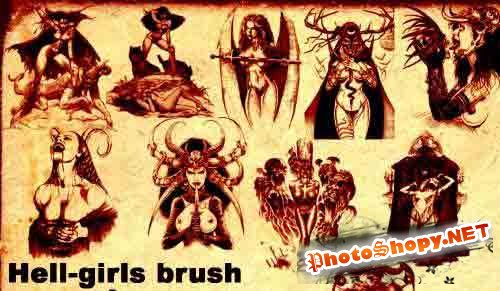 Кисти для фотошопа - Hell-girls brush set