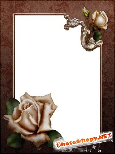 Рамка для фотошоп – Антикварная с розами