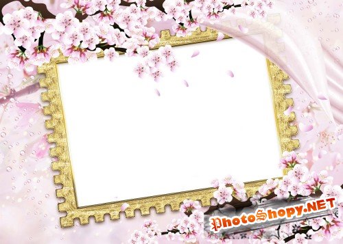 Рамка для фотошоп – Цветущая весна
