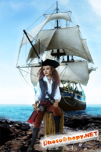 Шаблон для Photoshop - Море,пираты и всё такое