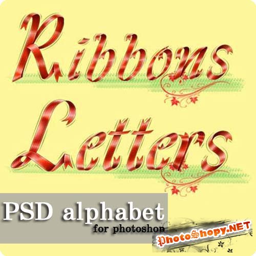 Буквы из ленточек (Алфавит) | Ribbon Letters (PSD)