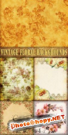 Цветочные фоны для Adobe Photoshop / Vintage Floral backgrounds for Adobe Photoshop