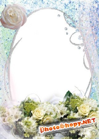 Фоторамка для Adobe Photoshop - "Свадебный букет роз"