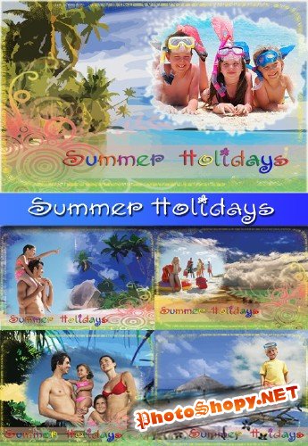 Набор летних рамок "Summer Holidays" (15 PNG  + 15 PSD)