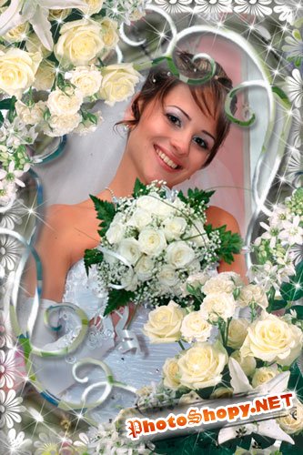 Рамка для Photoshop - Свадебные цветы