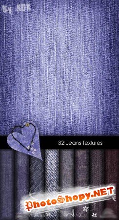 32 текстуры джинсовой ткани