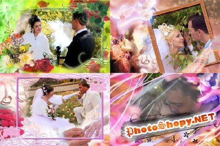 Свадебные PSD Рамки-коллажи для Adobe Photoshop Часть 4
