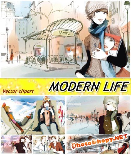 Modern life (vector clipart)