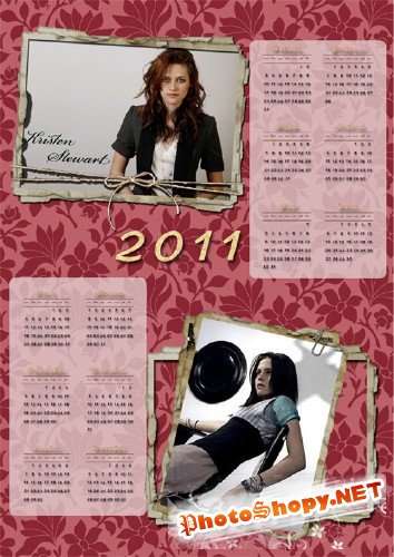 Календарь на 2011 год "Vintage" (1 PSD+ 3 PNG)
