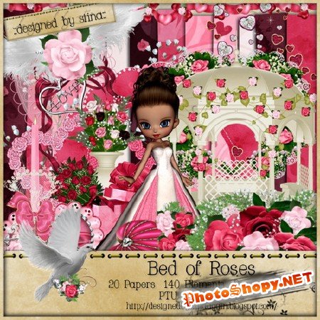 Скрап-набор для девочек - Клумба из роз
