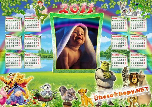 Десткий календарь 2011 (1 psd + 1 png)
