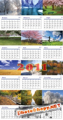 Календарь на 2011  (12 psd )