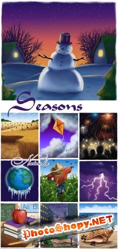 Времена года | All seasons (HQ clipart)