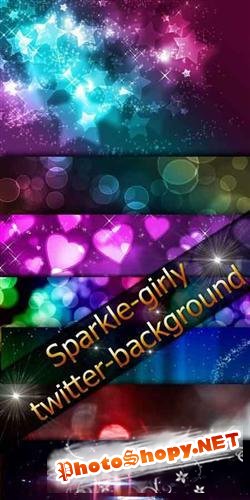 Sparkle girly twitter (12 backgrounds)