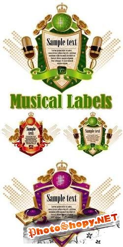Music Labels Vector
