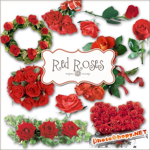 Романтический Скрап-набор - Красные Розы
