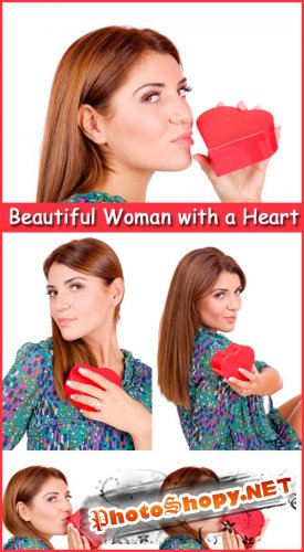 Beautiful Woman with a Heart - Stock Photos