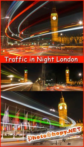 Traffic in Night London - Stock Photos