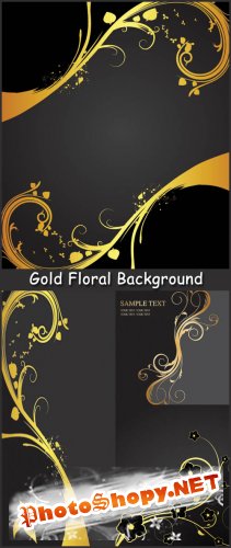 Gold Floral Background - Stock Vectors