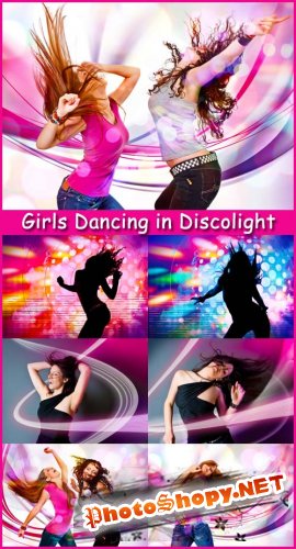 Girls Dancing in Discolight - Stock Photos