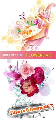 Stock vector - Art Flowers Design