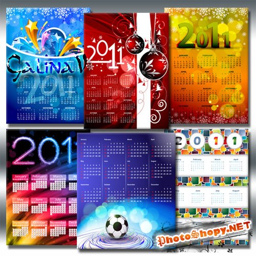 Коллекция календарей на 2011 год