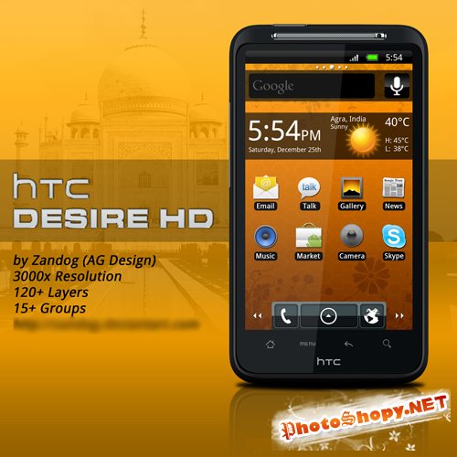 HTC Desire HD .PSD