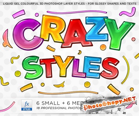 Free Photoshop Layer Styles – Colorful Liquid Gel Styles