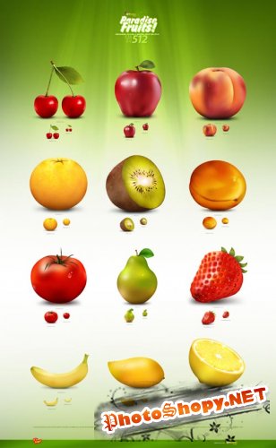 PNG Cliparts - Paradise Fruits Set
