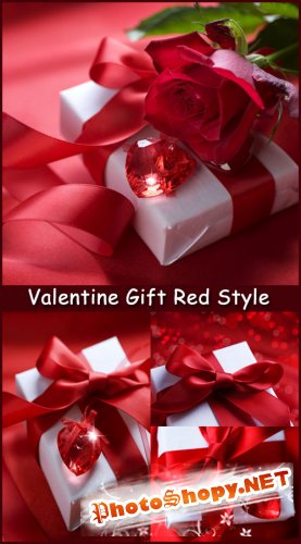 Valentine Gift Red Style - Stock Photos