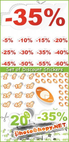 Set of Discount Stickers - Stock Vectors