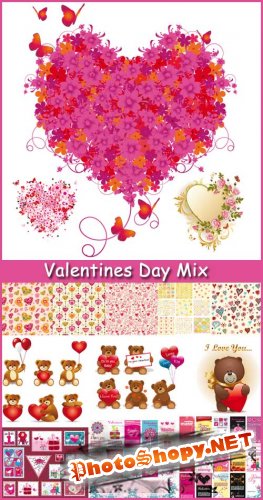 Valentines Day Mix - Stock  Vector