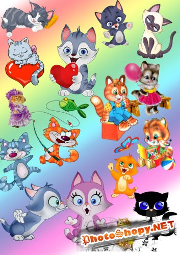 PSD/PNG Cliparts - Animated Kittens