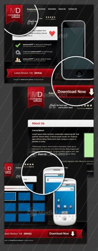 MediaLoot Mobile App Website Template PSD and PNG - RETAIL