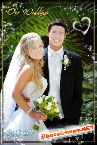 Свадебный фотошаблон для жениха и невесты