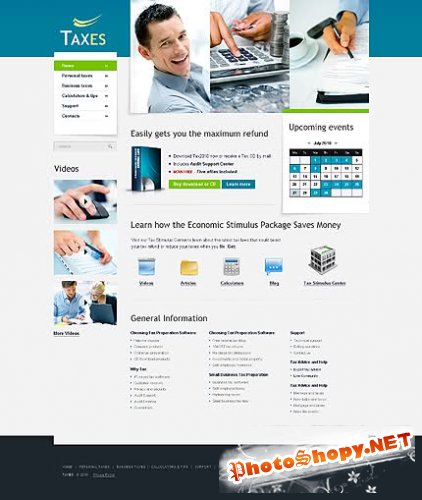 Taxes Tax Free Website Template