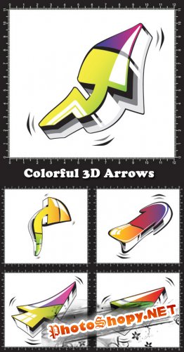 Colorful 3D Arrows - Stock Vectors