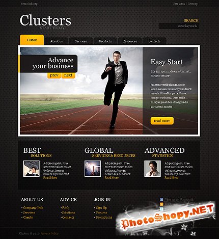 Clusters Business Free Website Template