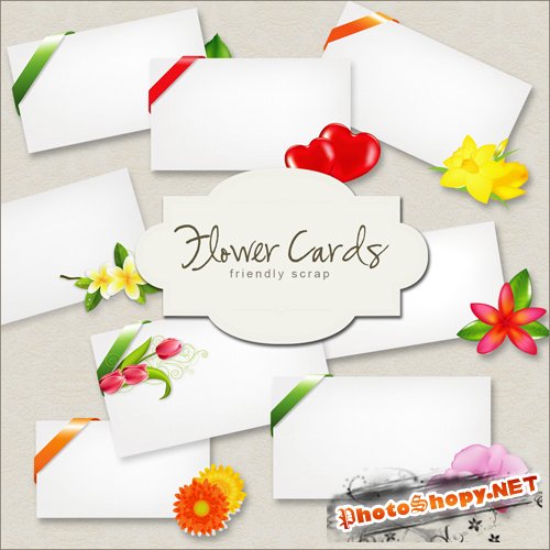 Scrap-kit - Flower Cards Set