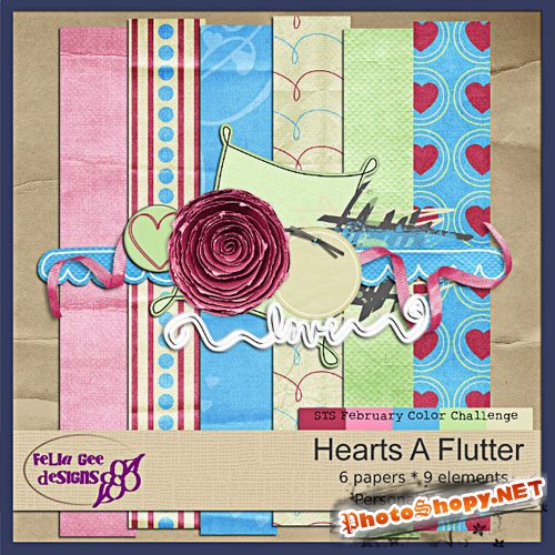Scrap-set - Hearts a Flutter