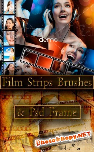 Film Strips Brushes & Psd Frame