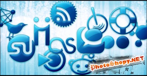 Blue Jelly Social Media Icons