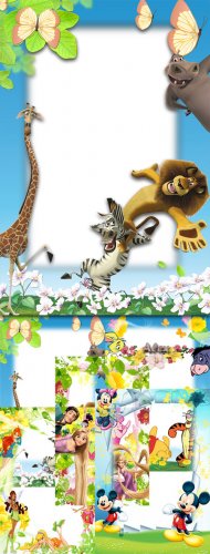 Children's frames with animated characters