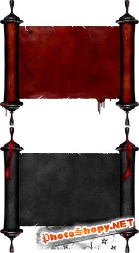 Two Beautiful Scroll - Red And Black