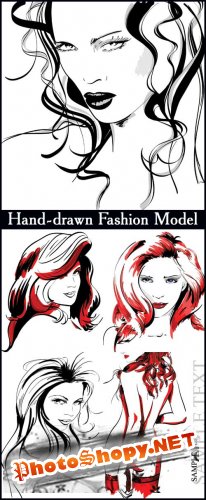Hand-drawn Fashion Model - Stock Vectors