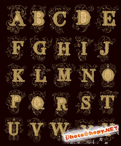 Shutterstock - Vintage Alphabet EPS