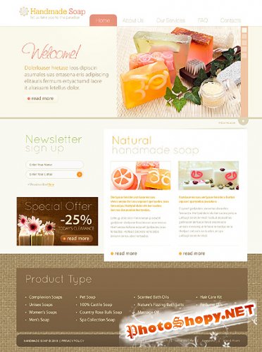 Soap Handmade Website Free Template